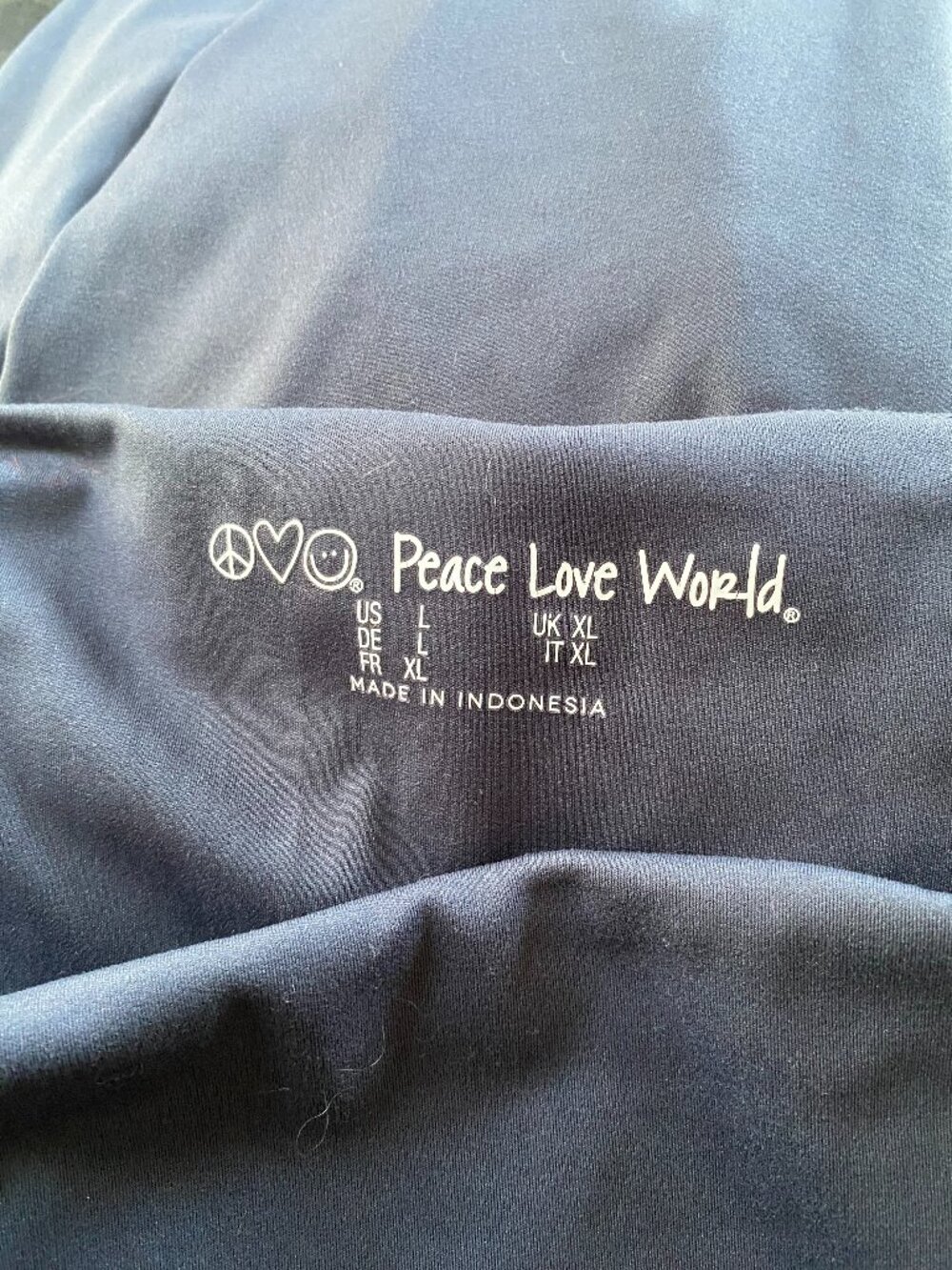 PEACE LOVE WORLD Charcoal Gray stretch High Waist ruched YOGA Leggings Pants LG - Picture 6 of 6